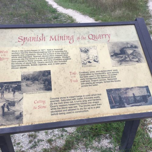 Old Spanish Quary Ansastasia State Park Sign